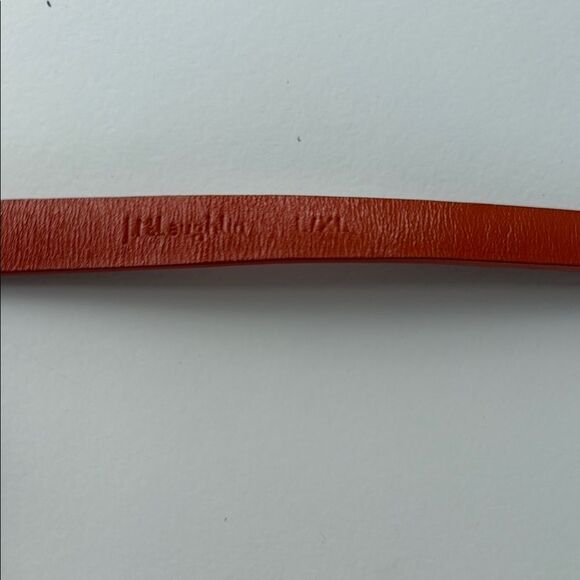 J. MCLAUGHLIN ORANGE LEATHER BELT LARGE EXTRA L / XL ADJUSTABLE Gold Accents - Picture 2 of 7